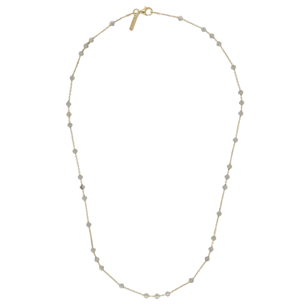 Necklace with small beads on a white background