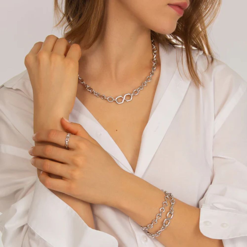 MRK "The Twist" Sterling Silver Petite Infinity Bracelet