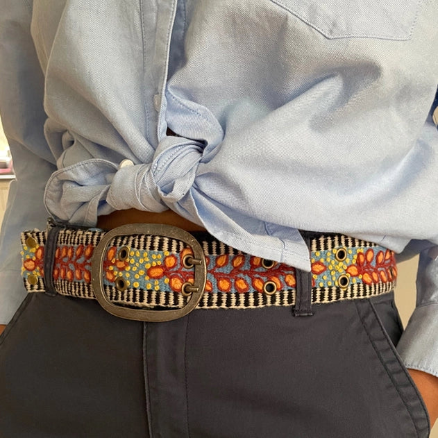 Jenny Krauss Growing Season Floral Embroidered Wool Belt