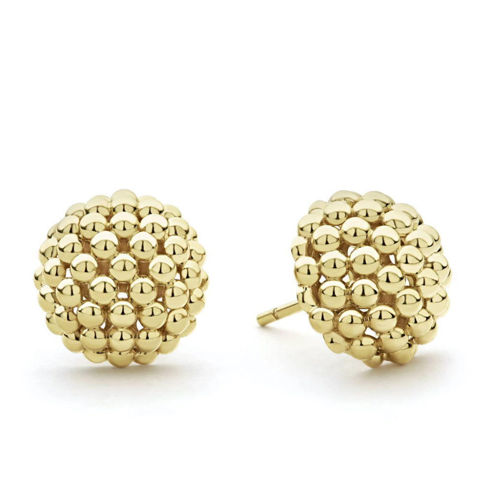 Lagos 18k Caviar Gold Beaded Stud Earrings