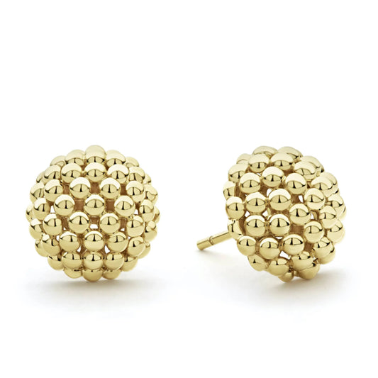 Lagos 18k Caviar Gold Beaded Stud Earrings