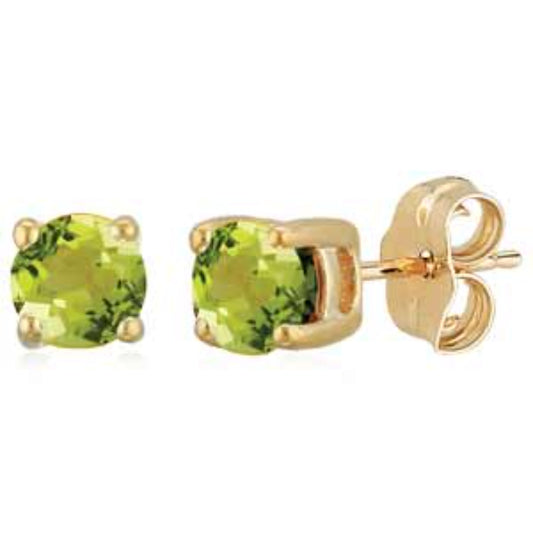 14k Gold Gemstone Stud Earrings