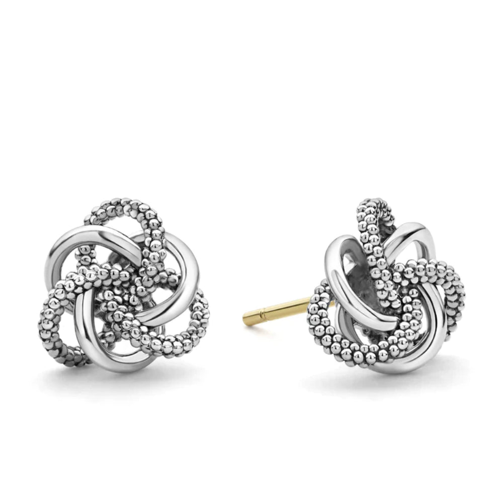 Lagos Silver Love Knot Stud Earring