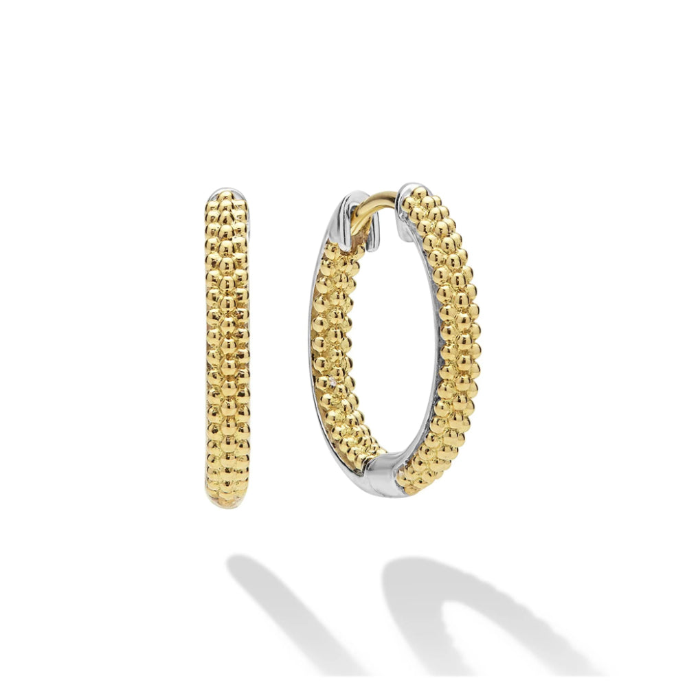 Lagos Caviar Lux Two-Tone Huggie Earrings
