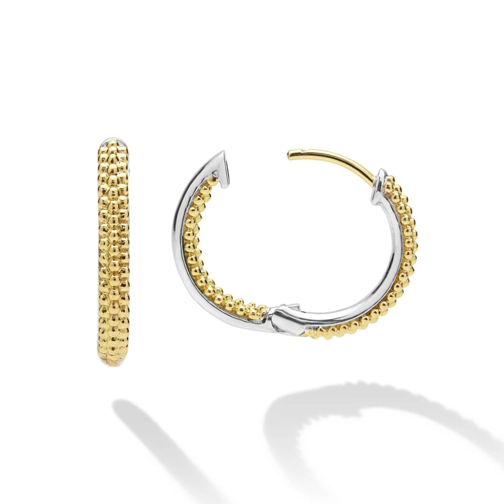 Lagos Caviar Lux Two-Tone Huggie Earrings