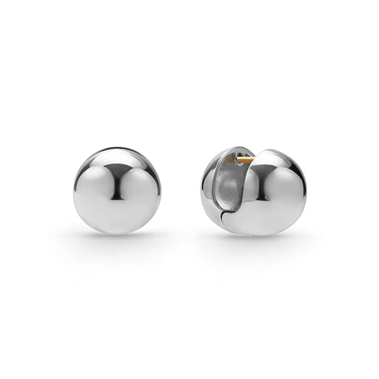Lagos Caviar Bubbly Silver Round Huggie Earrings