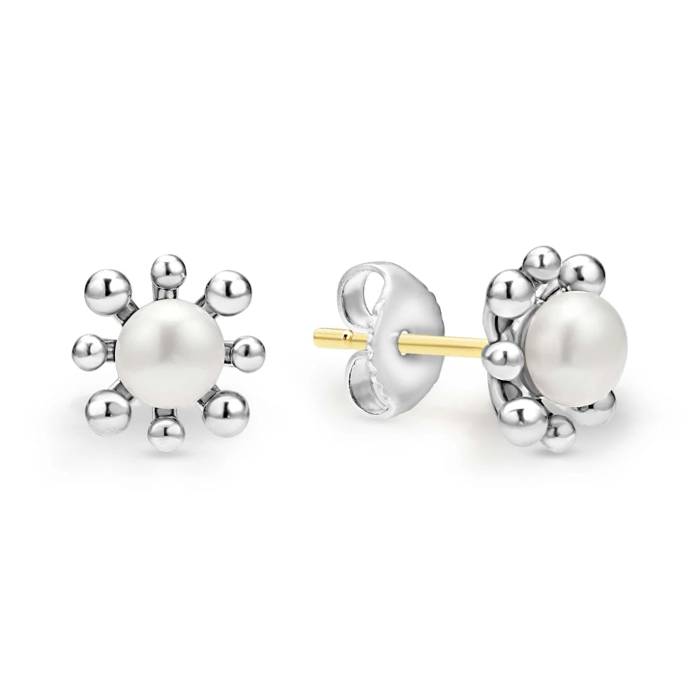 Lagos Luna Fleur Pearl Stud Earrings