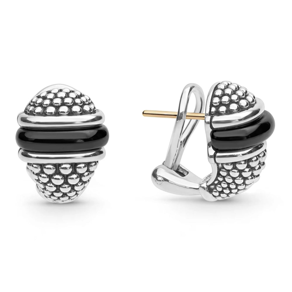 Lagos Black Caviar Ceramic Stud Earrings