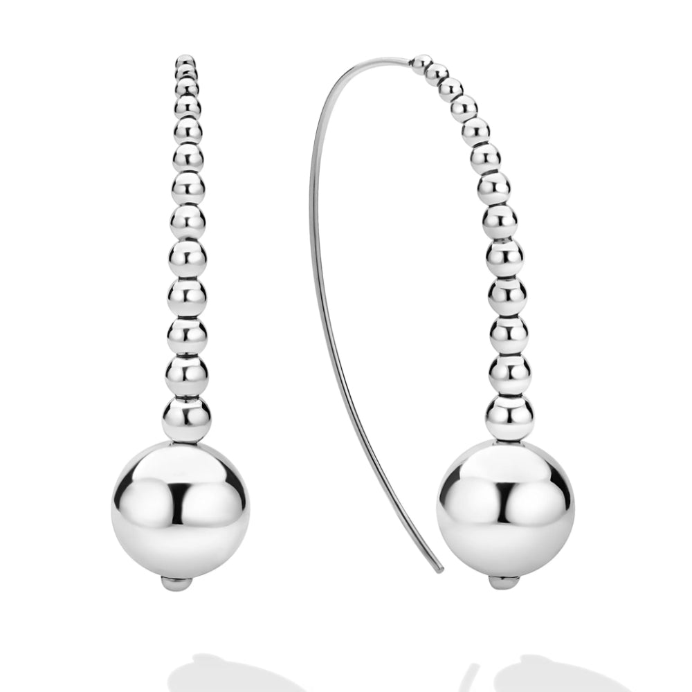Sterling Silver graduated bead earrings 