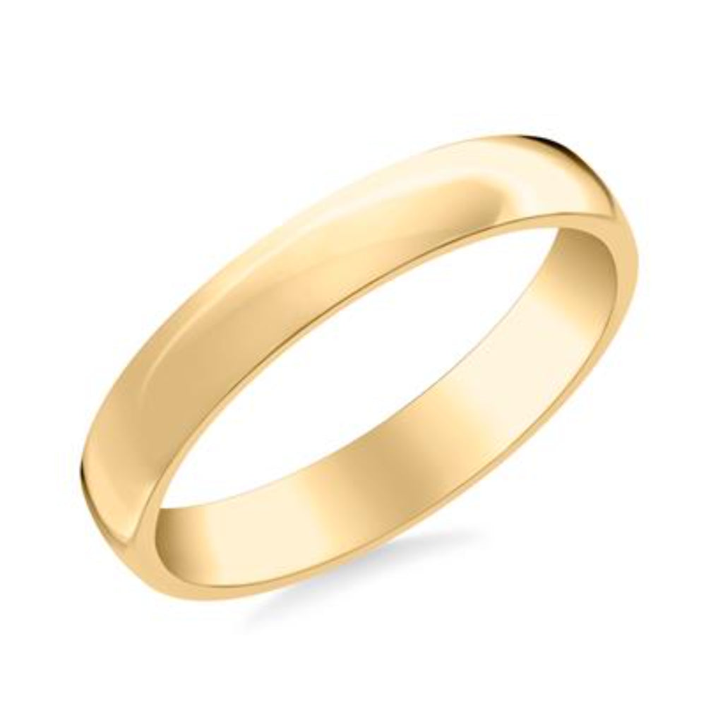 14k Gold European Fit Polished Wedding Band 4mm