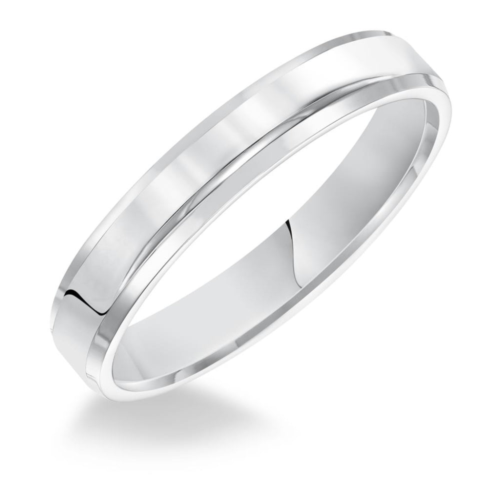 silver band on white background