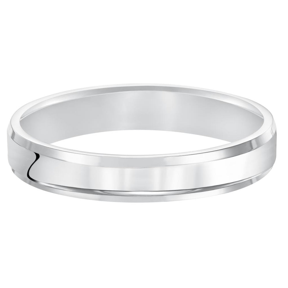 silver band on white background