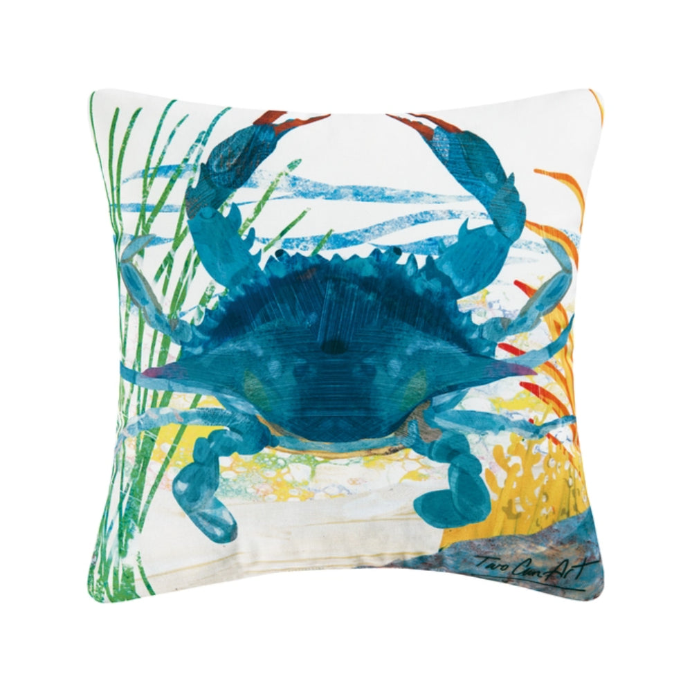 C&F Home Coastal Blue Crab Indoor/Outdoor Throw Pillow