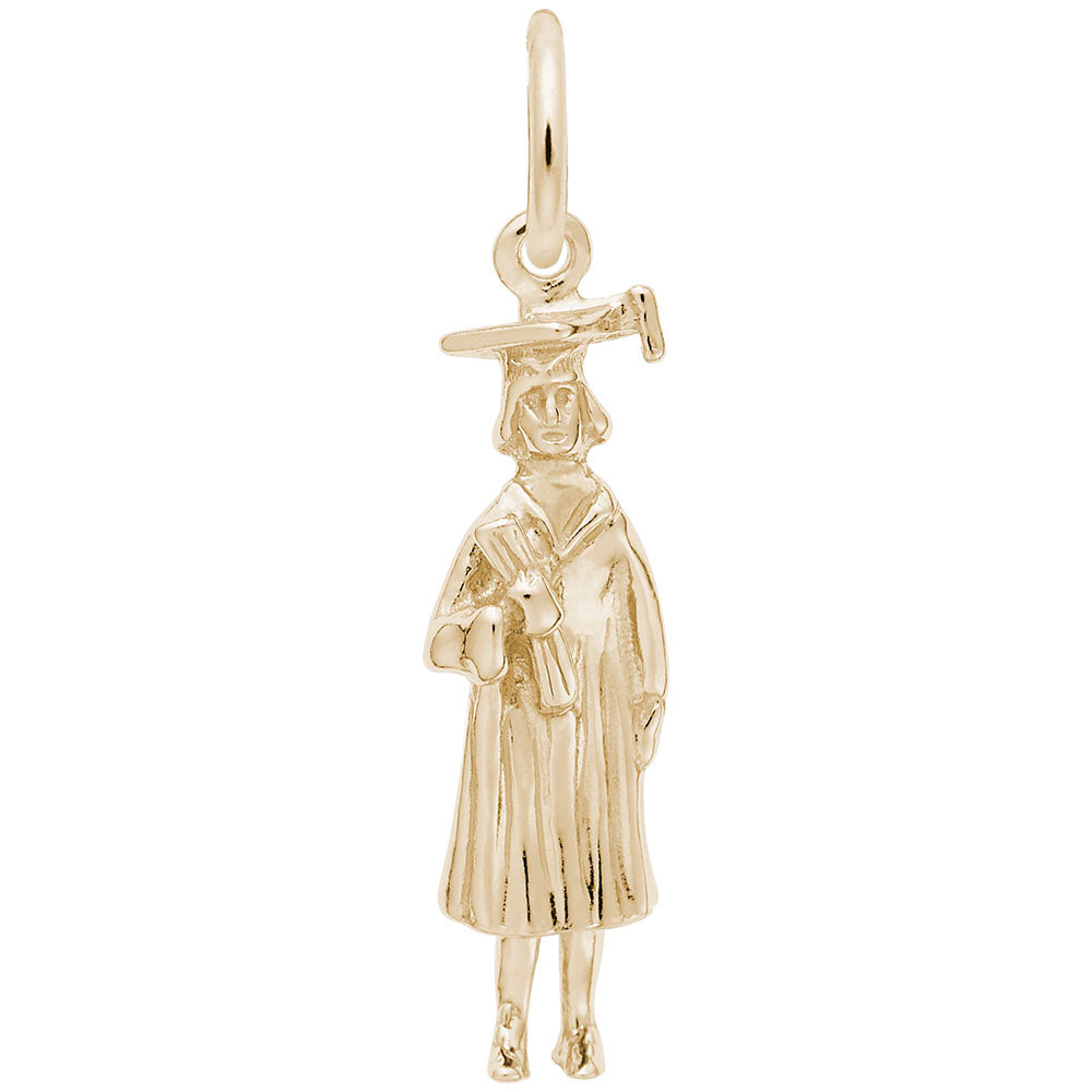 Gold Graduate Charm on a white background