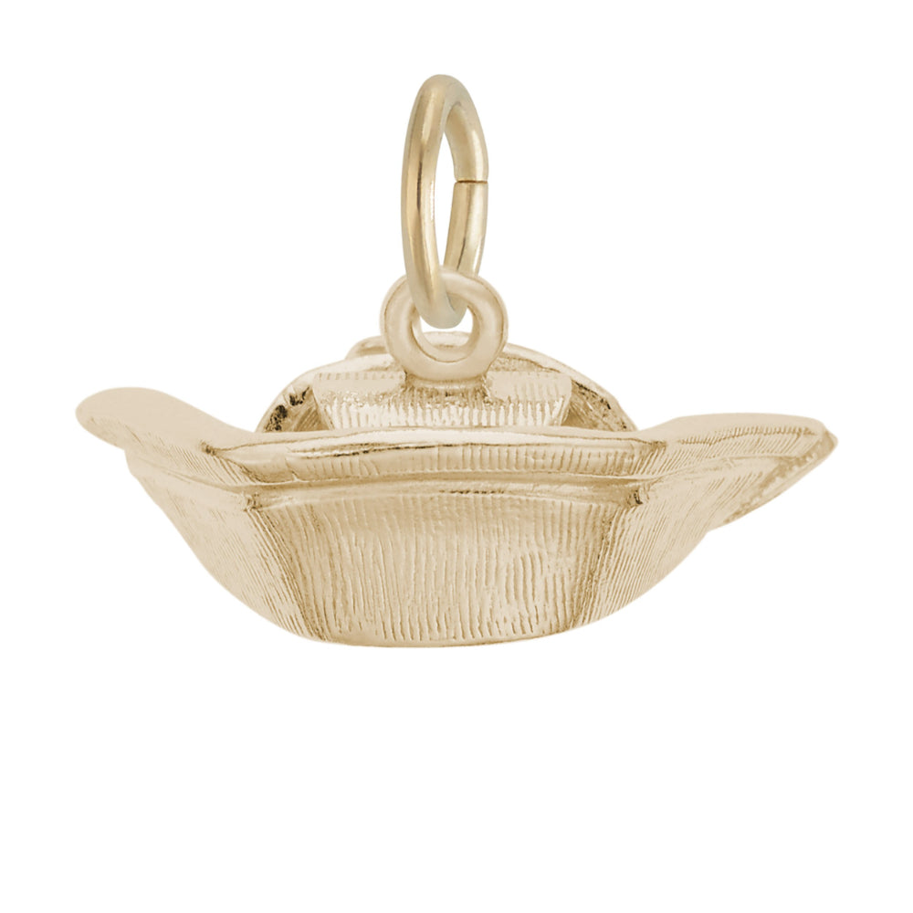 Gold Nurses Cap Charm on a White Background