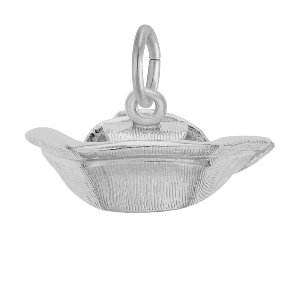 Silver Nurses Cap Charm on a White Background