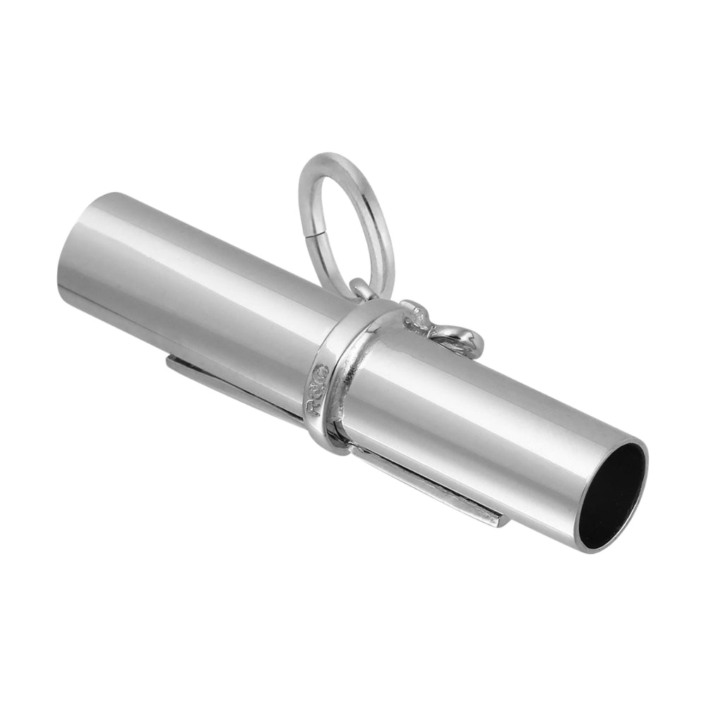 Reverse Side of Silver 'DIPLOMA' charm on a white background