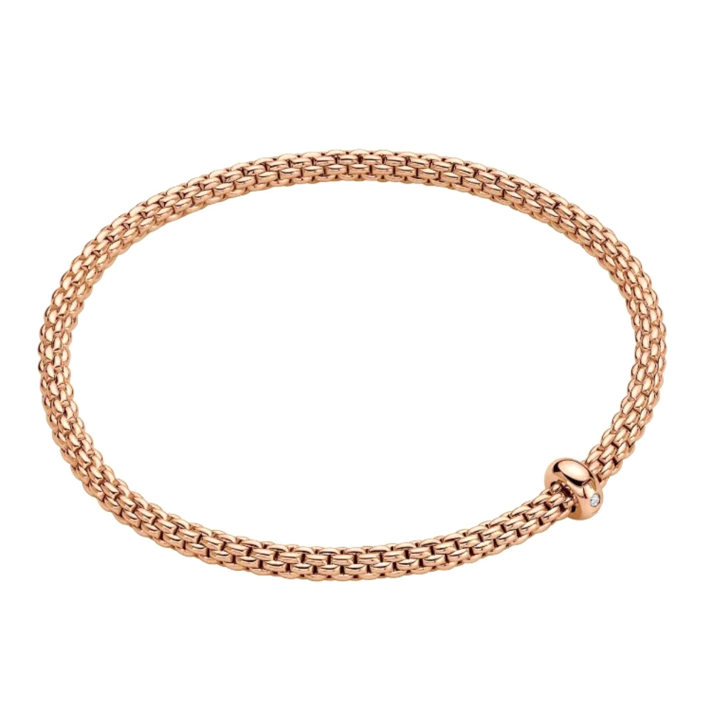 Fope 18k Prima Flex'it Bracelet with Single Diamond