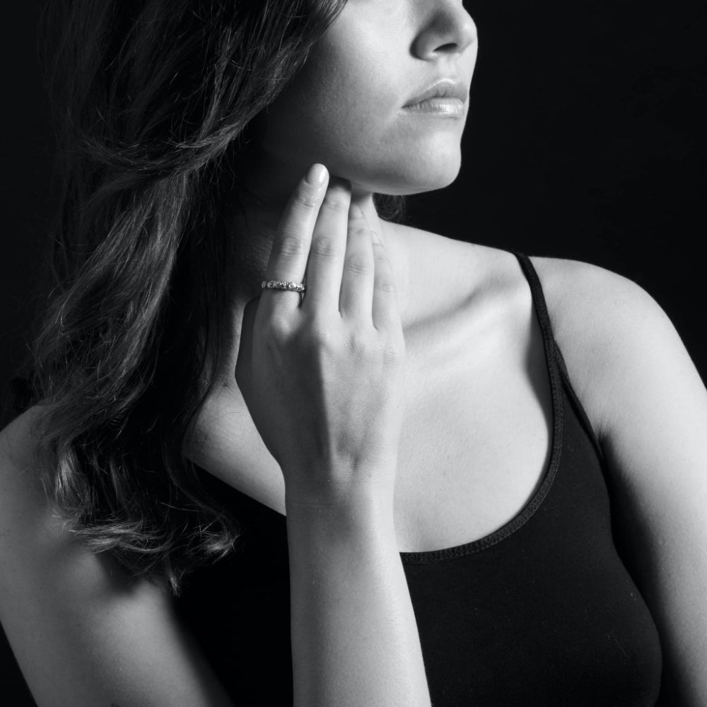 Lagos Caviar Three Diamond Stacking Ring Smyth Jewelers