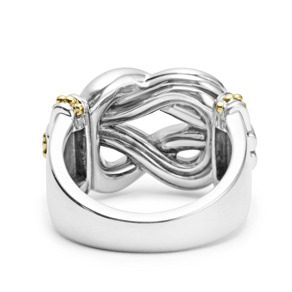 Lagos Newport Two-Tone Knot Diamond Statement Ring
