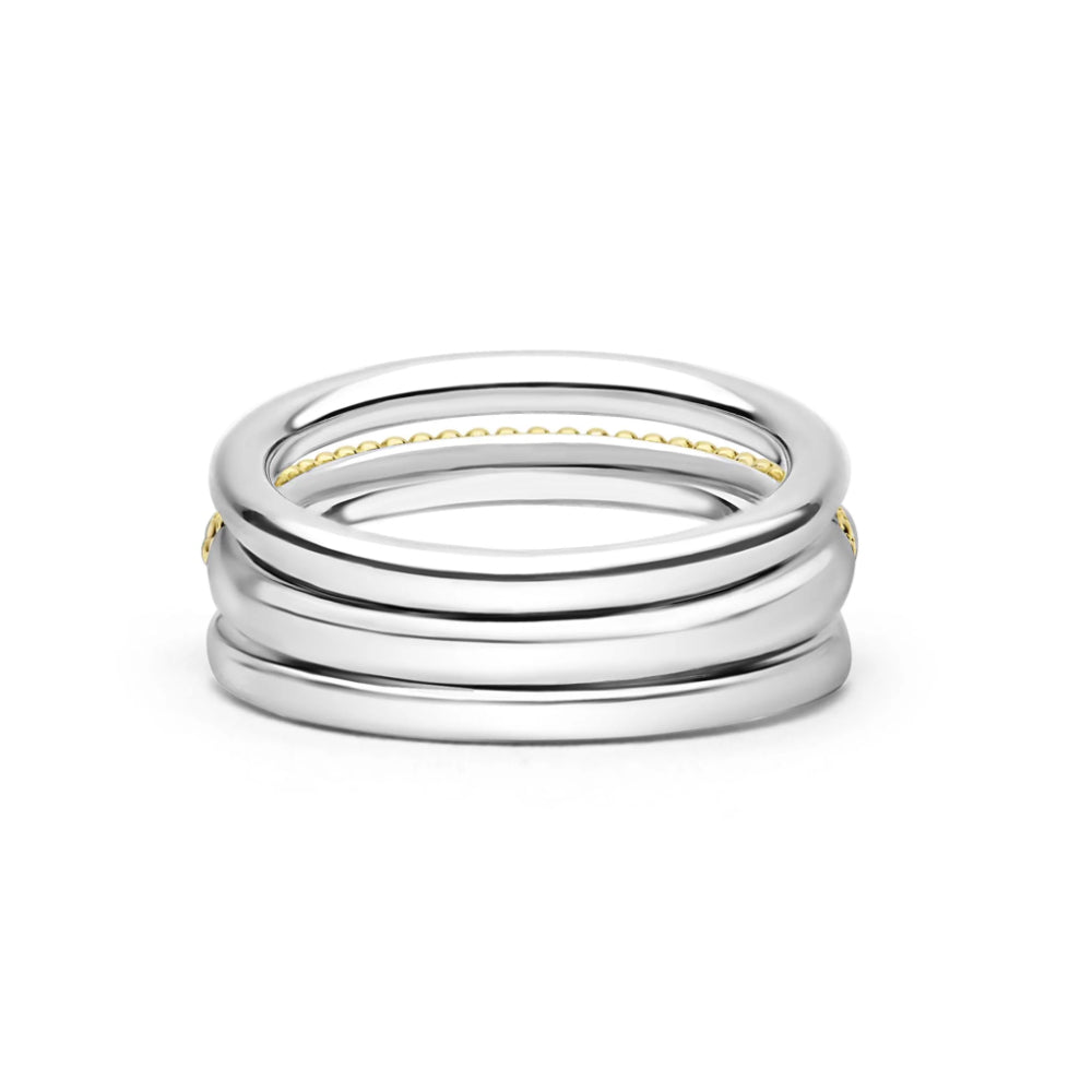 Lagos Caviar Lux Two-Tone Three Row Diamond Ring