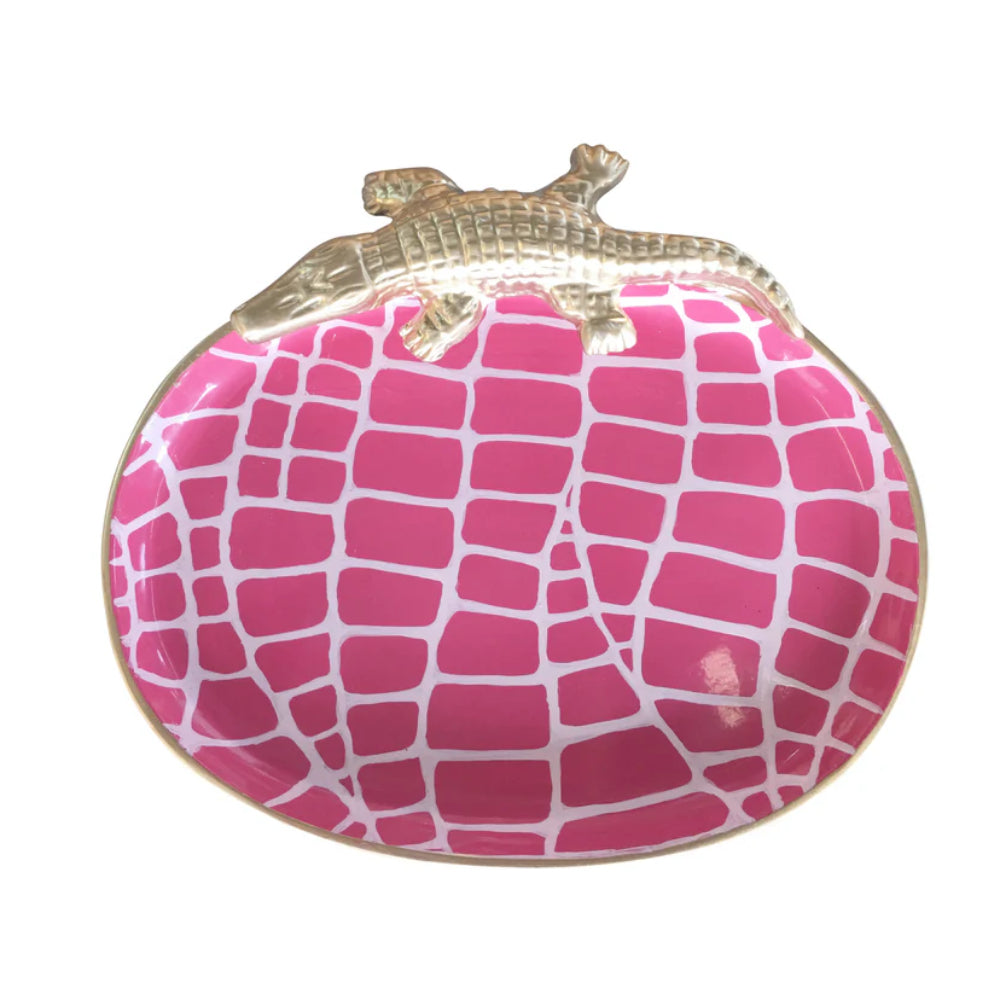 Dana Gibson Pink Crocodile Tray
