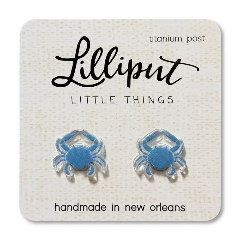 Lilliput Little Things Blue Crab Earrings