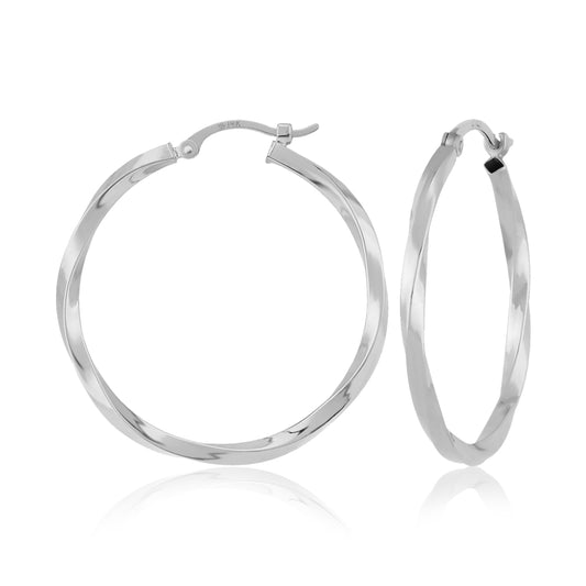 14k Gold Twisted Hoop Earrings