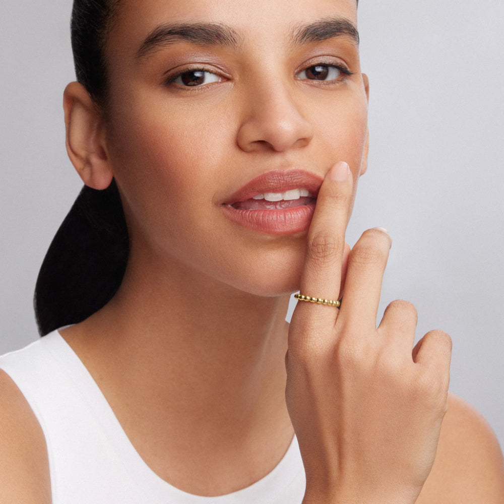 Lagos 18k Gold Beaded Stacking Ring