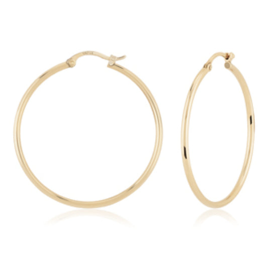 14k Gold Polished Hoop Earrings