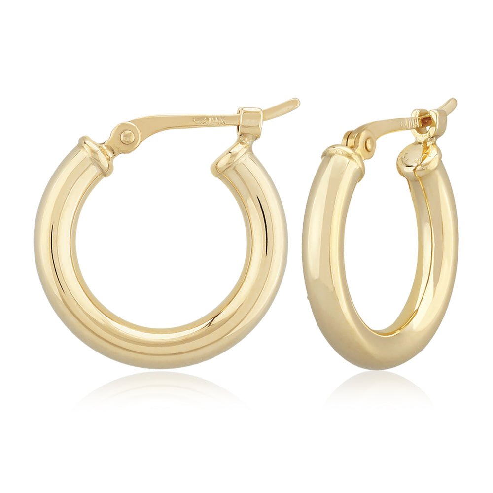 14Y 2.5x15mm Snap Down Round  Hoop Earrings