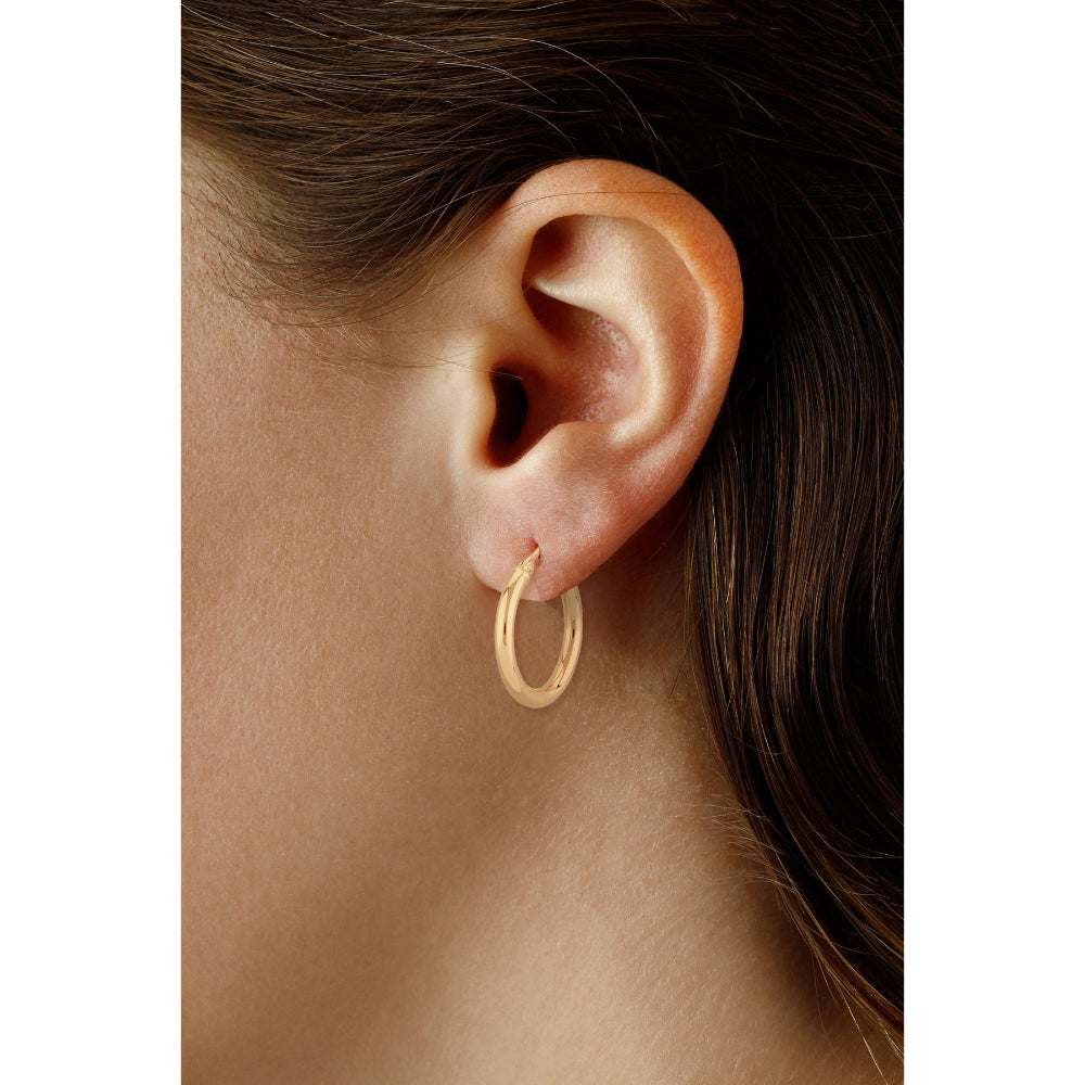 14k Gold 20mm Round Hoop Earrings