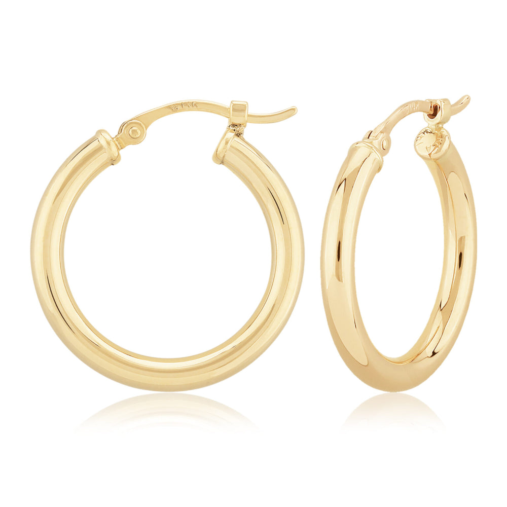 14k Gold 20mm Round Hoop Earrings