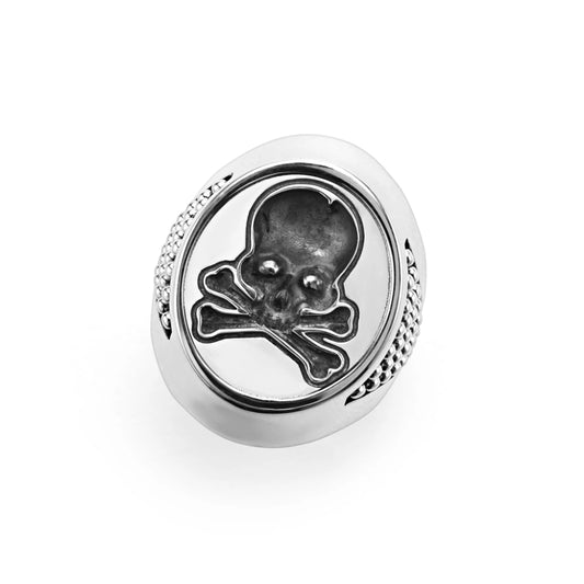Lagos Anthem Sterling Silver Skull Signet Ring