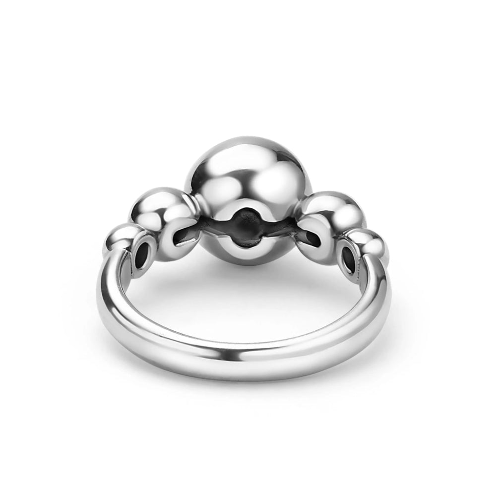 Lagos Caviar Bubbly Silver Beaded Ring