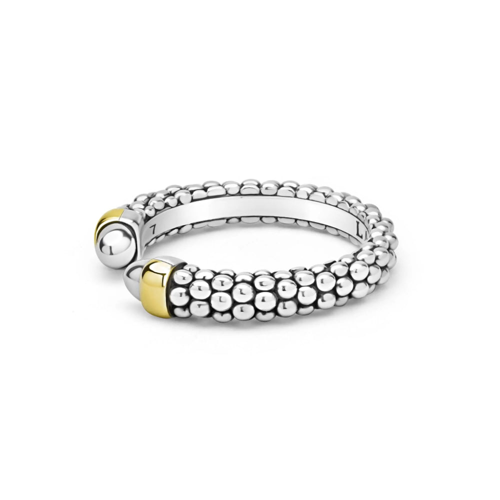 Lagos Signature Caviar Two-Tone Mini Versa Stacking Ring – Smyth