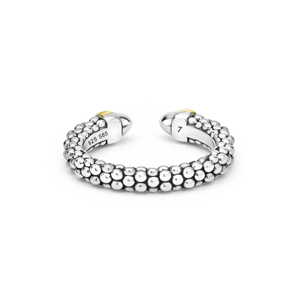 Lagos Signature Caviar Two-Tone Mini Versa Stacking Ring – Smyth