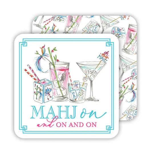 RosanneBeck Collections Mahjong Cocktails Mahj On and On Square Coaster