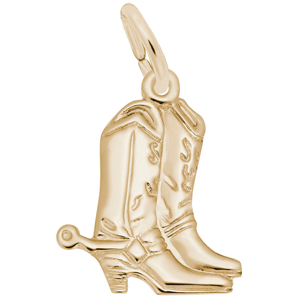 RQC 0376 Flat Cowboy Boots with Spurs Charm