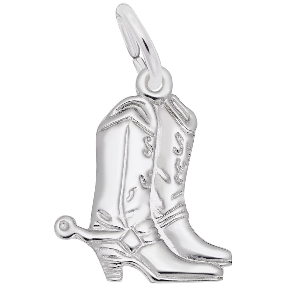 RQC 0376 Flat Cowboy Boots with Spurs Charm