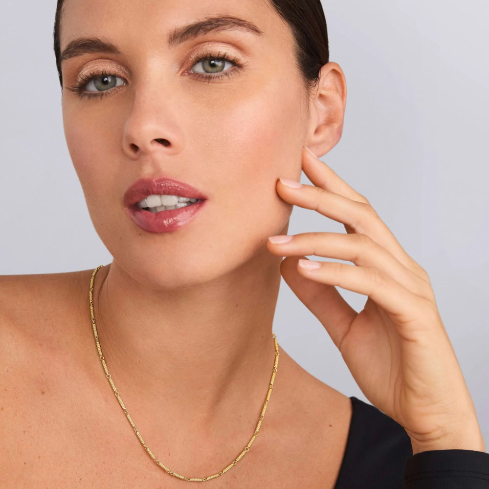 Lagos Signature Caviar 18k Gold Superfine Caviar Link Necklace