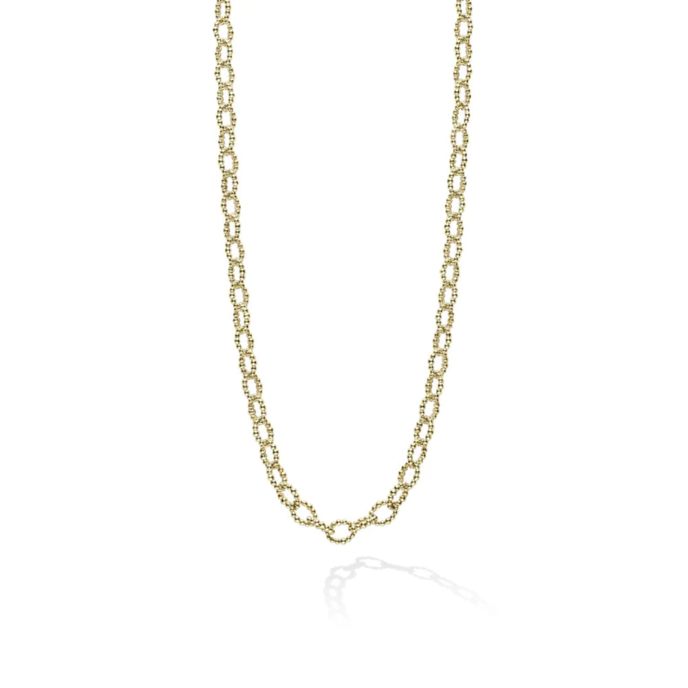 Lagos Signature Caviar 18k Gold Petite Link Necklace