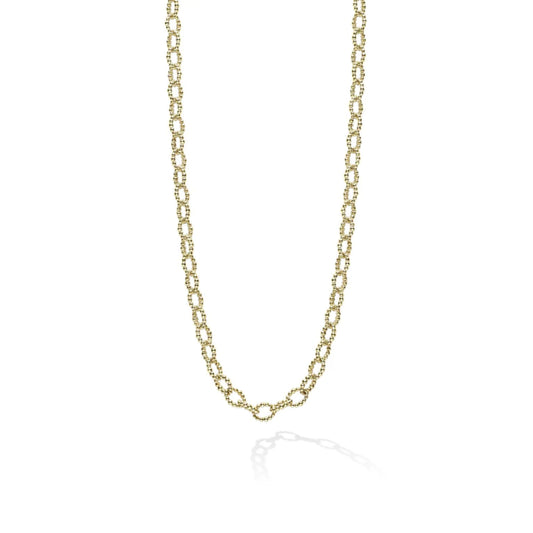 Lagos Signature Caviar 18k Gold Petite Link Necklace
