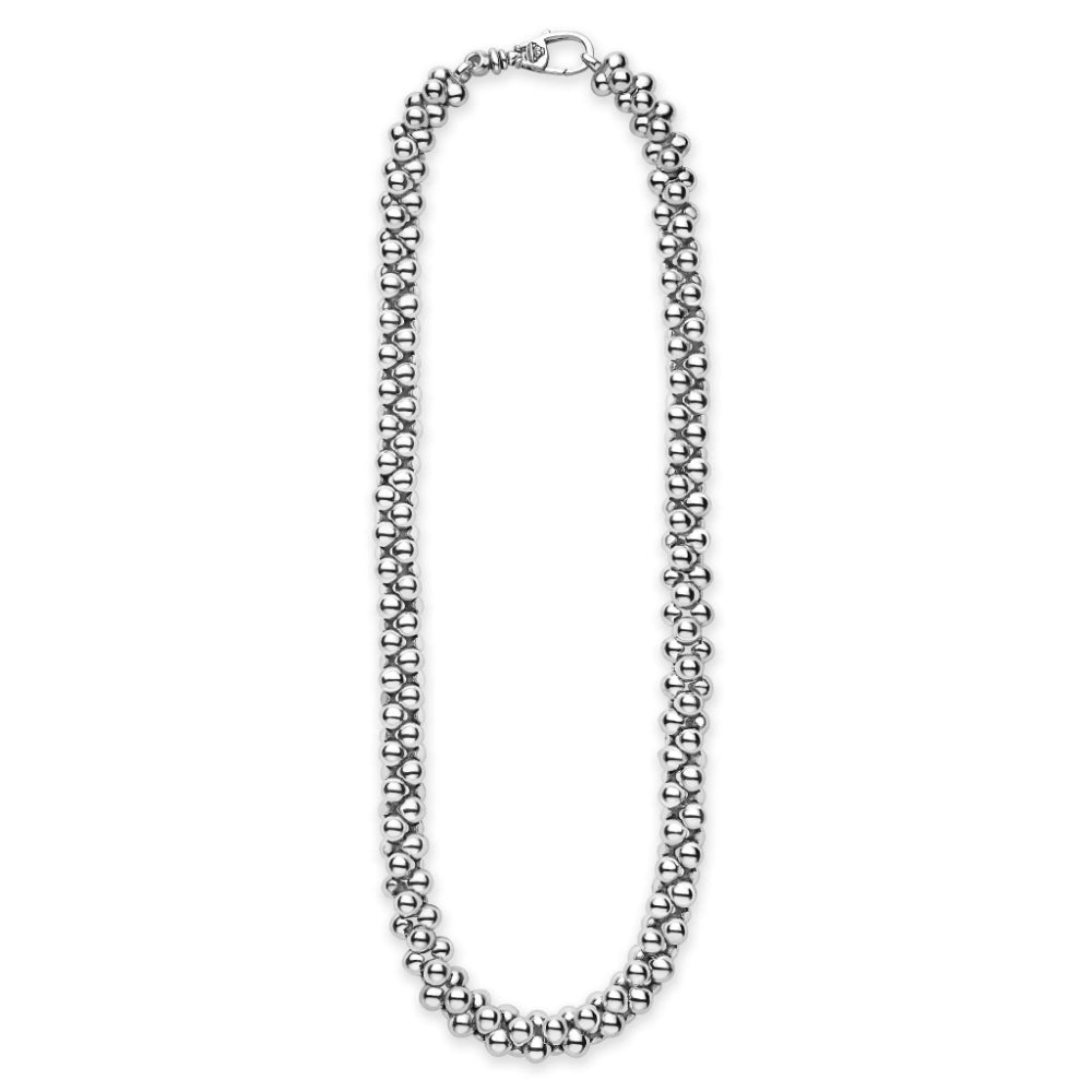 Lagos Caviar Bubbly Silver Beaded Necklace, 20"