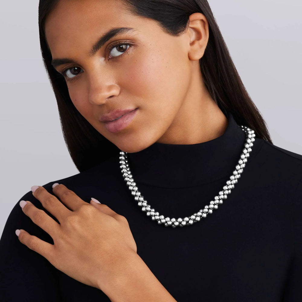 Lagos Caviar Bubbly Silver Beaded Necklace, 20"