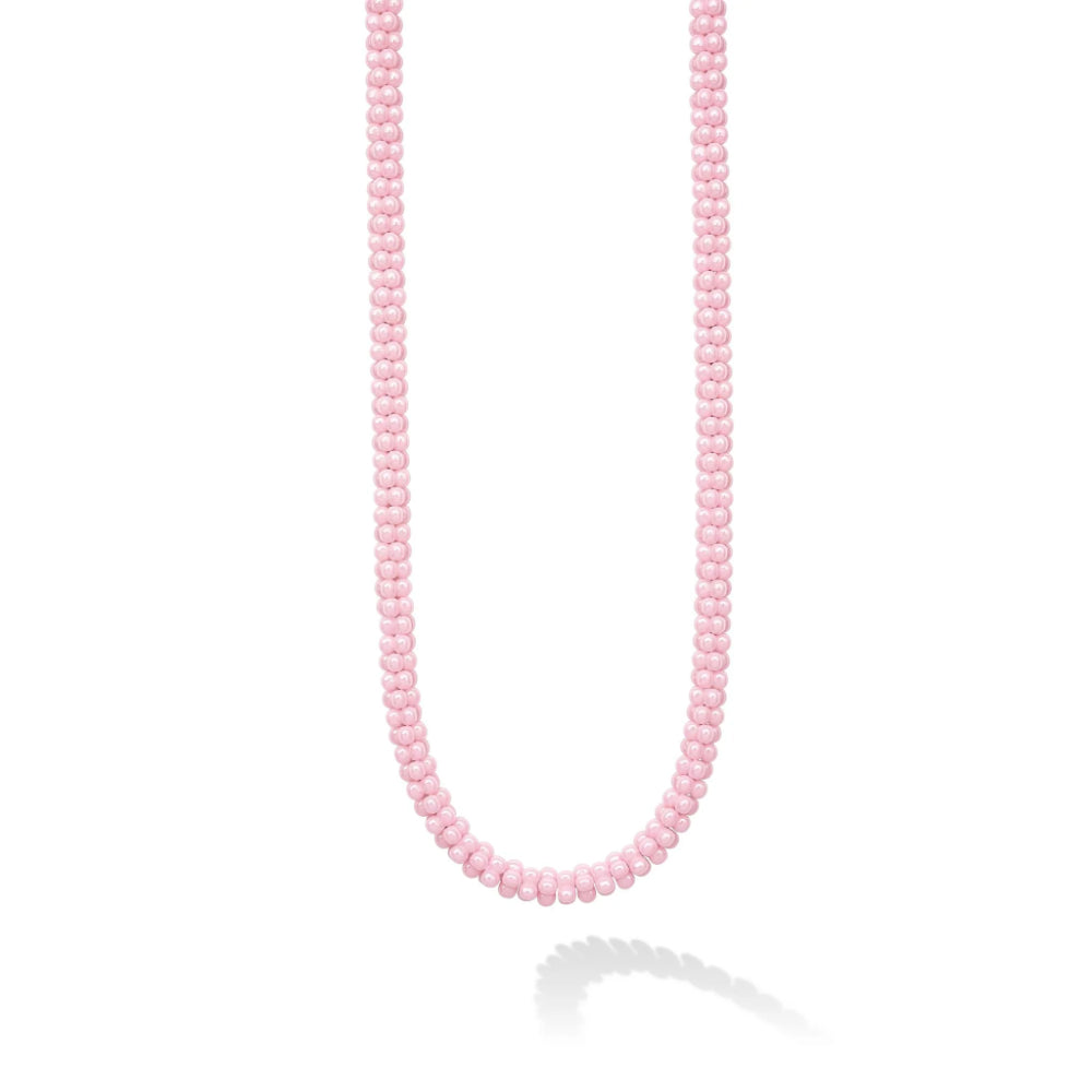 Lagos Pink Caviar Ceramic Beaded Necklace, 5mm