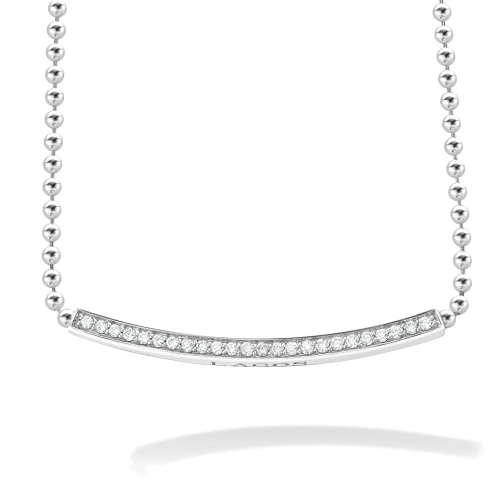 Lagos Caviar Spark Large Station Diamond Beaded Necklace