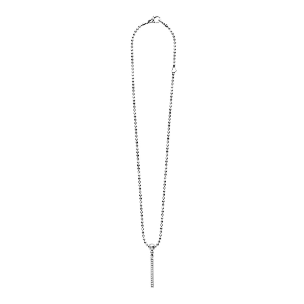 Lagos Caviar Spark Linear Diamond Pendant Necklace