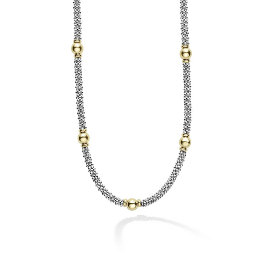 Lagos Signature Caviar 18k Gold Station Necklace