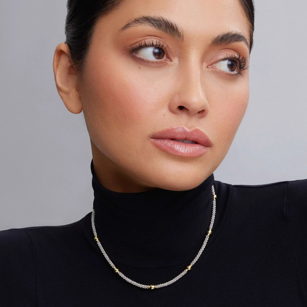 Lagos Signature Caviar 18k Gold Station Necklace